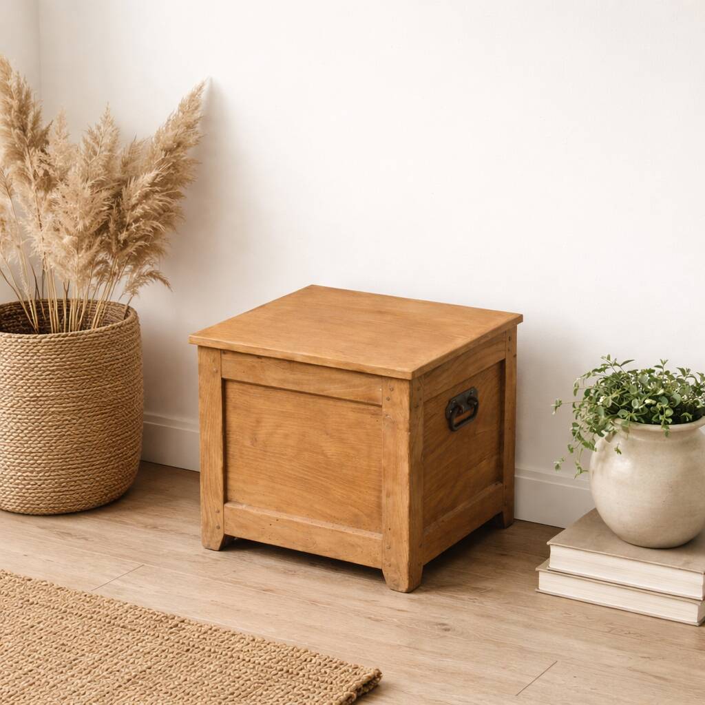 Small antique wooden chest – sandblasted
