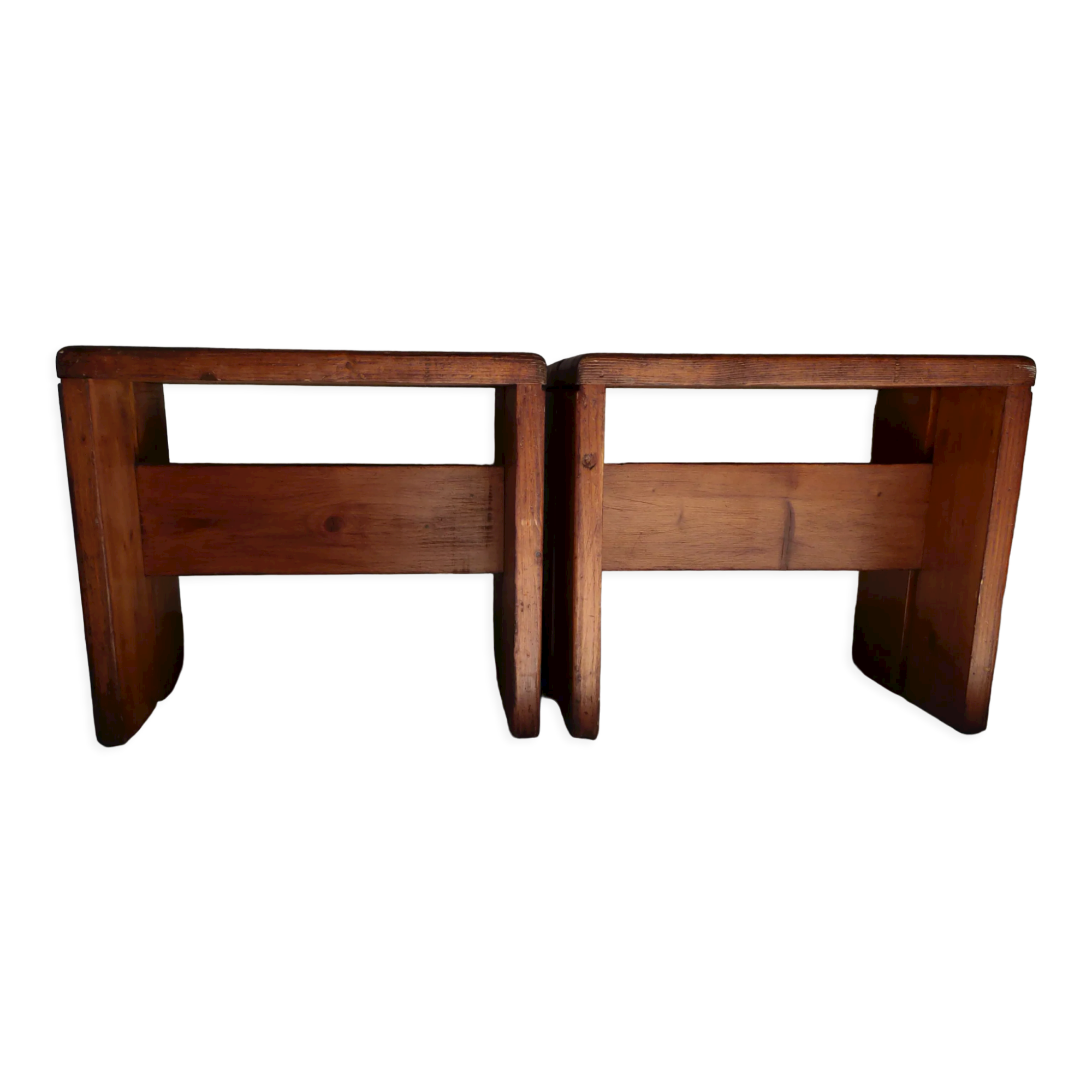 Paire de tabourets "Les Arcs" de Charlotte Perriand