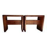 Pair of stools "Les Arcs" by Charlotte Perriand.