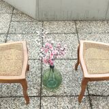 Pair of caned walnut chairs, Louis Philippe style