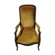Fauteuil Voltaire garniture de velours jaune