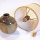 Flattened ball ceramic lamp
