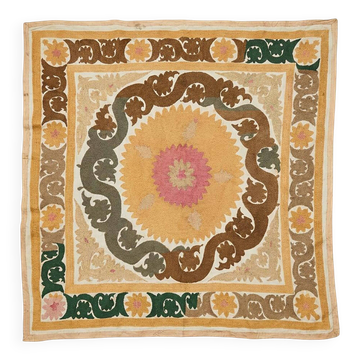 Vintage hand-embroidered tablecloth 128x131 cm