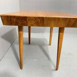 Table à manger réglable en noyer par Setona, années 1950, Tchécoslovaquie