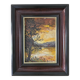 Oil on Canvas Landscape One Evening at the Hatching Pond Signed Gilles Laverne