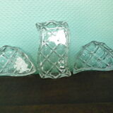 Aperitif servant, sauce, with 3 glass ravines and gold metal support - Design - 60s