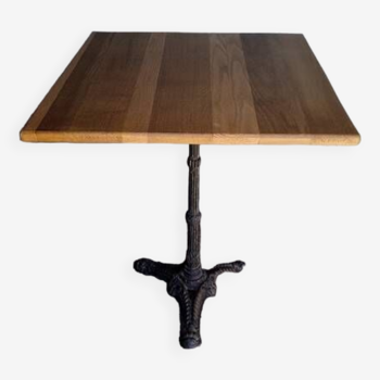 14 Bistro table(s) 60/60cm solid wood top pedestal table