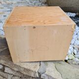 Boite en bois pour rangement casier pour vinyles 33 t vintage