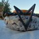 Art Deco ceramic vase wrought iron frame with lemon tree decoration L Date