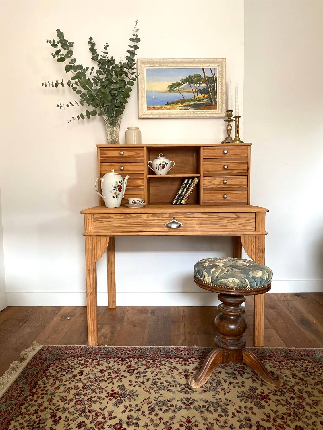 Magnificent Art Deco style secretary desk in old wood