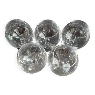 5 Large Sèvres cognac glasses