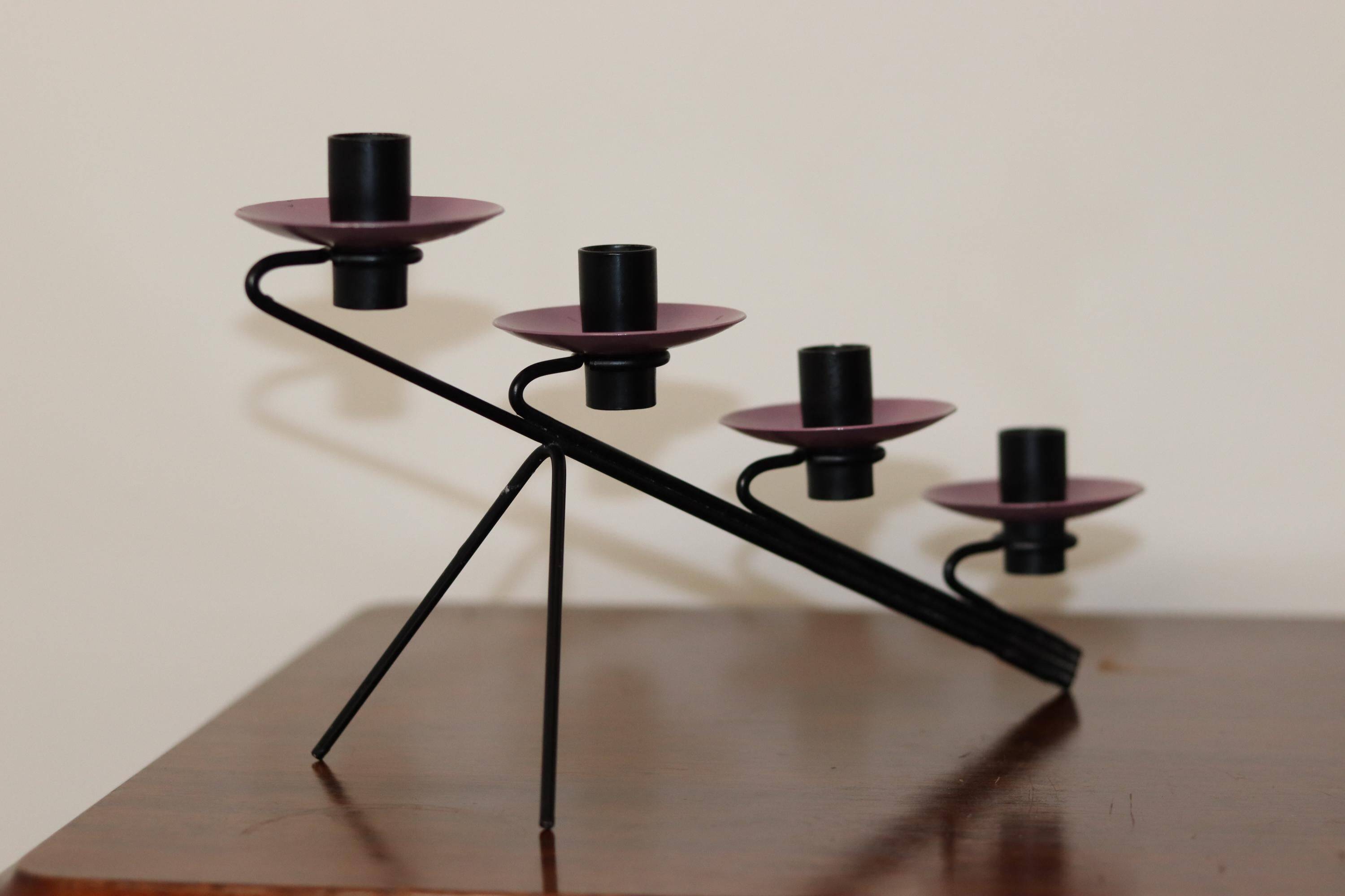 Vintage Metal Coasted  Candleholder