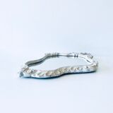 Golden art deco mirror and white patinated 30x45cm