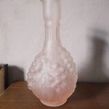 Pink frosted glass soliflore vase