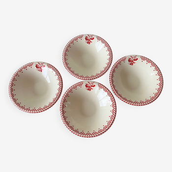 4 soup plates Comptoir de Famille “red checkerboard” model