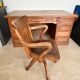 Fauteuil de bureau en bois et cuir