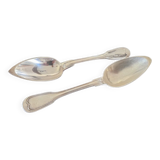 Series of 2 tablespoons - Solid silver