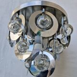 Vintage Pendant • Oscar Torlasco • Stilkronen • Glass & Steel • Murano • Space Age • 1970