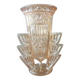 Vase art déco en verre irisé orange