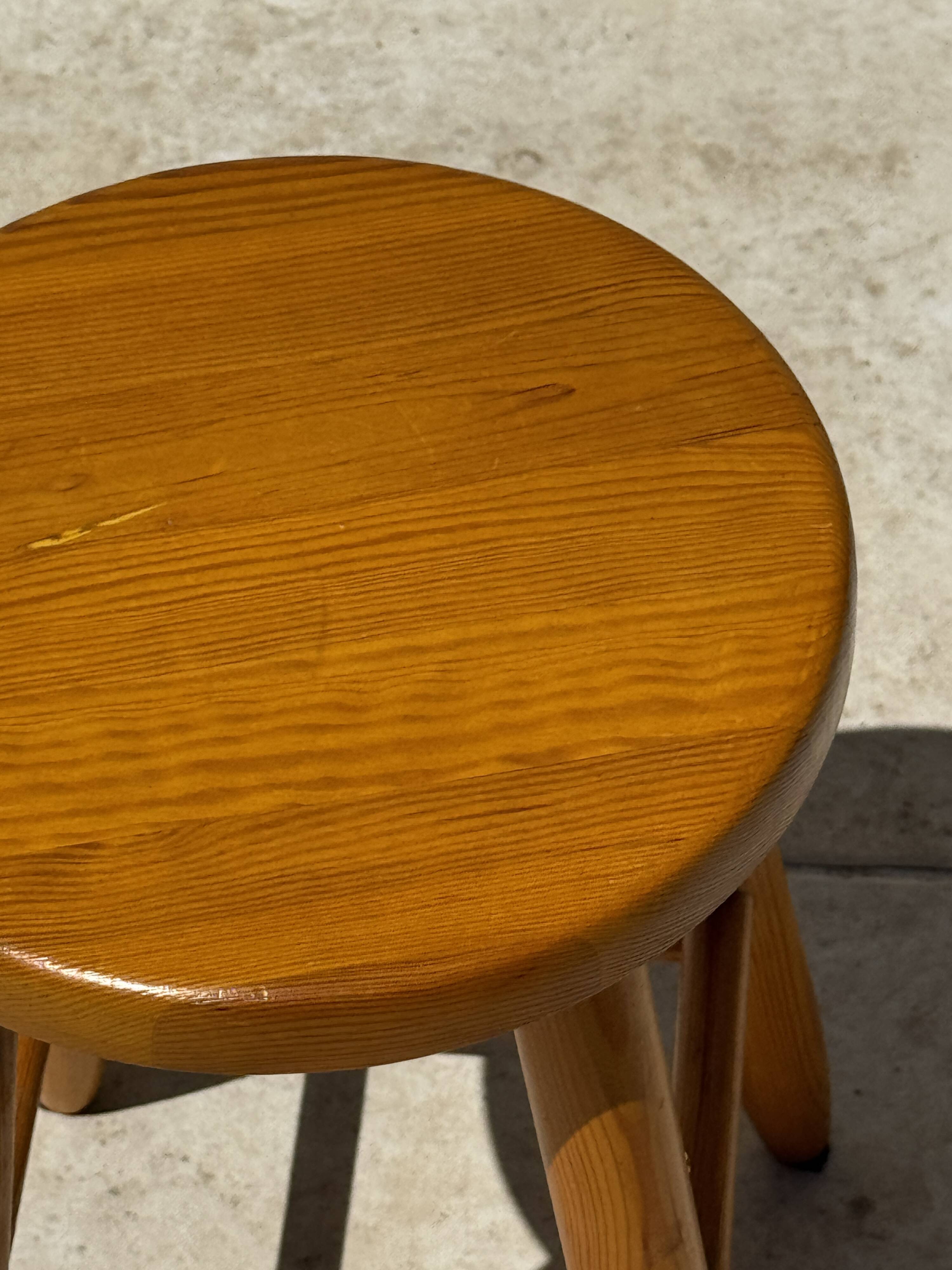 Vintage four-legged pine stool
