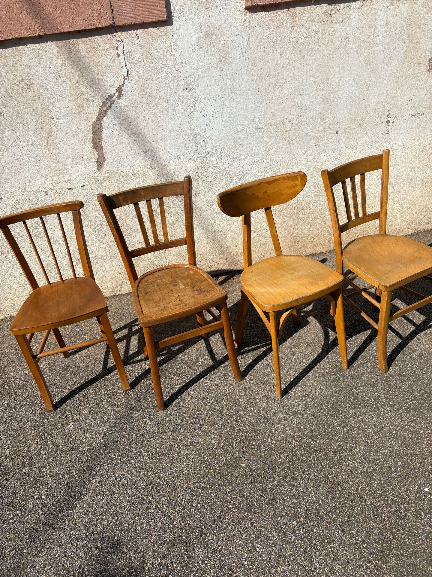 Set of 4 yellow bistro chairs