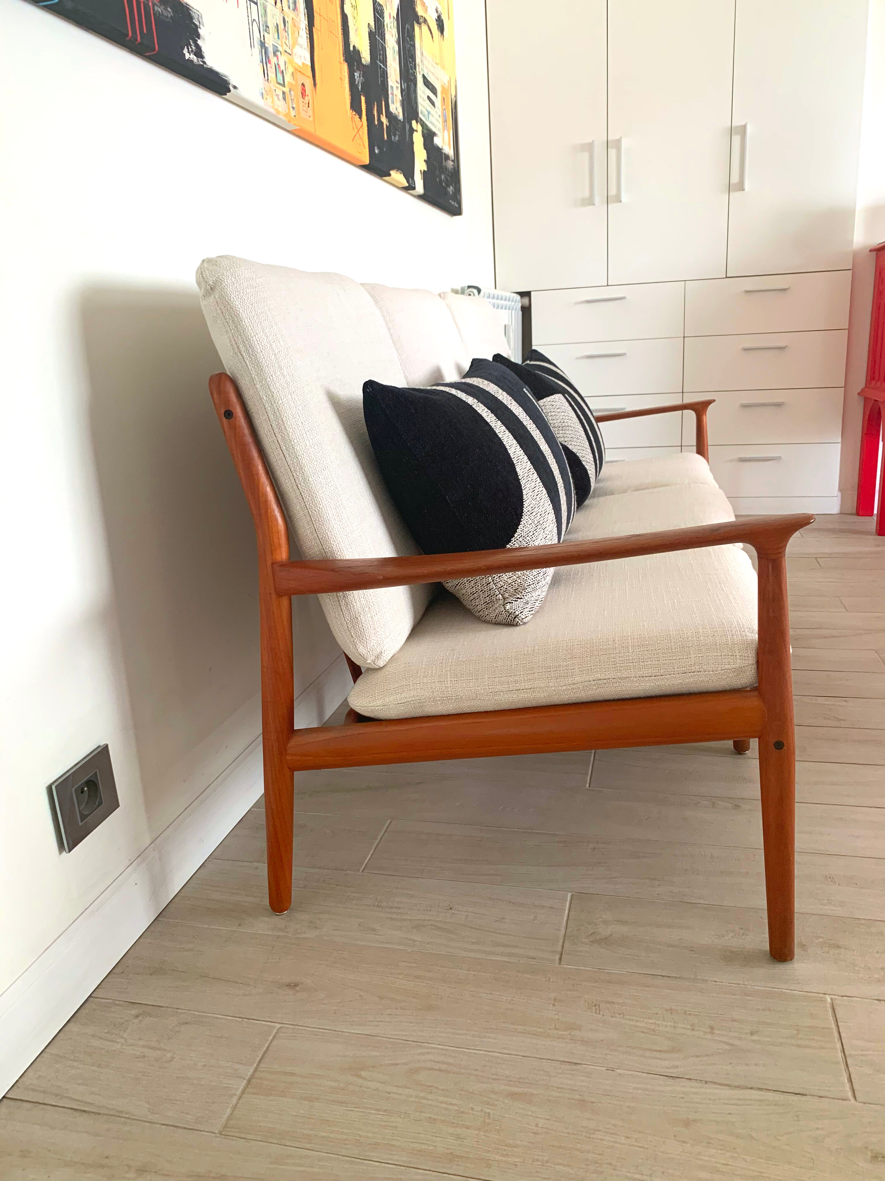 3-seater teak sofa by Svend Aage Eriksen for Glostrup, 1962