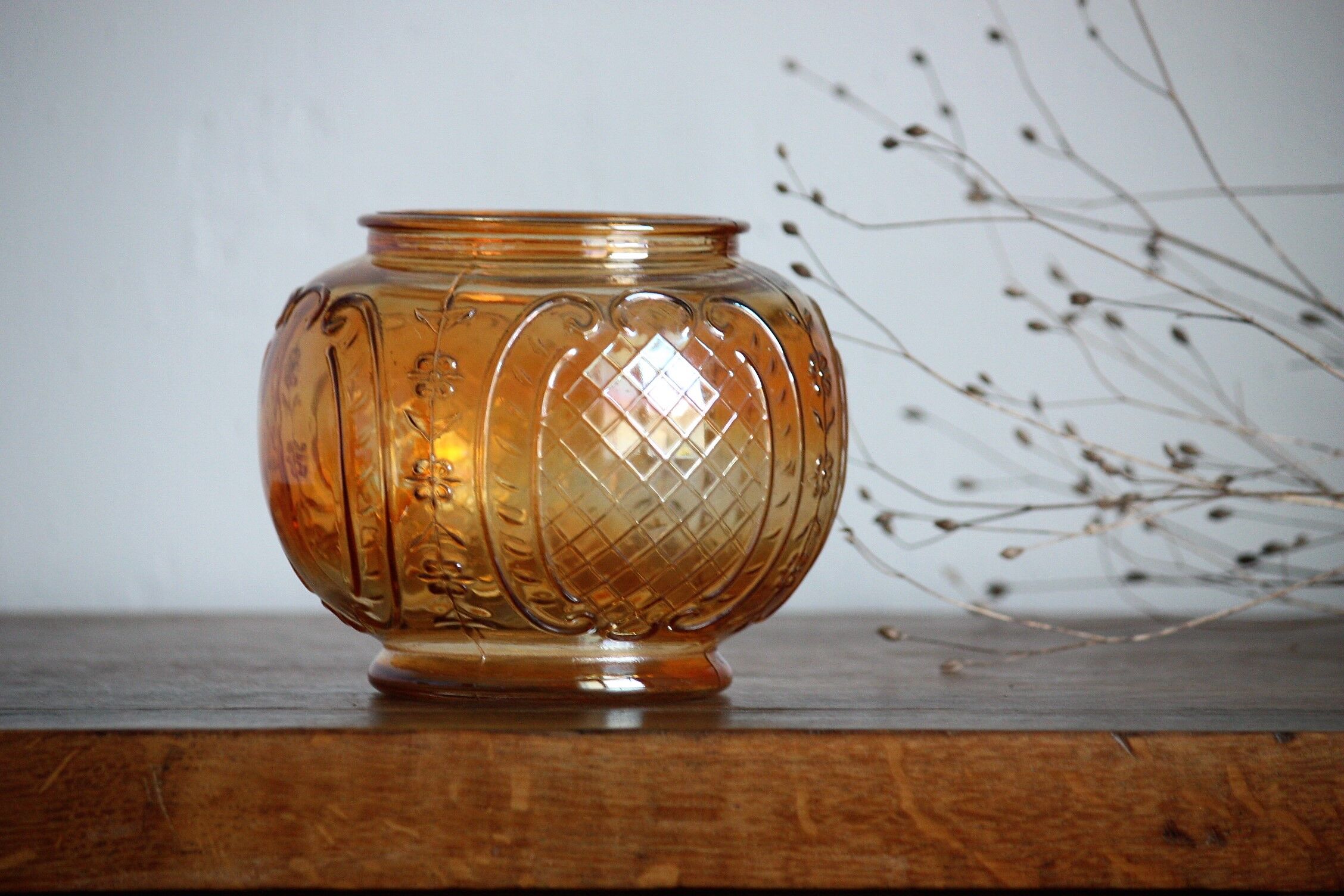 Moulded glass ball vase