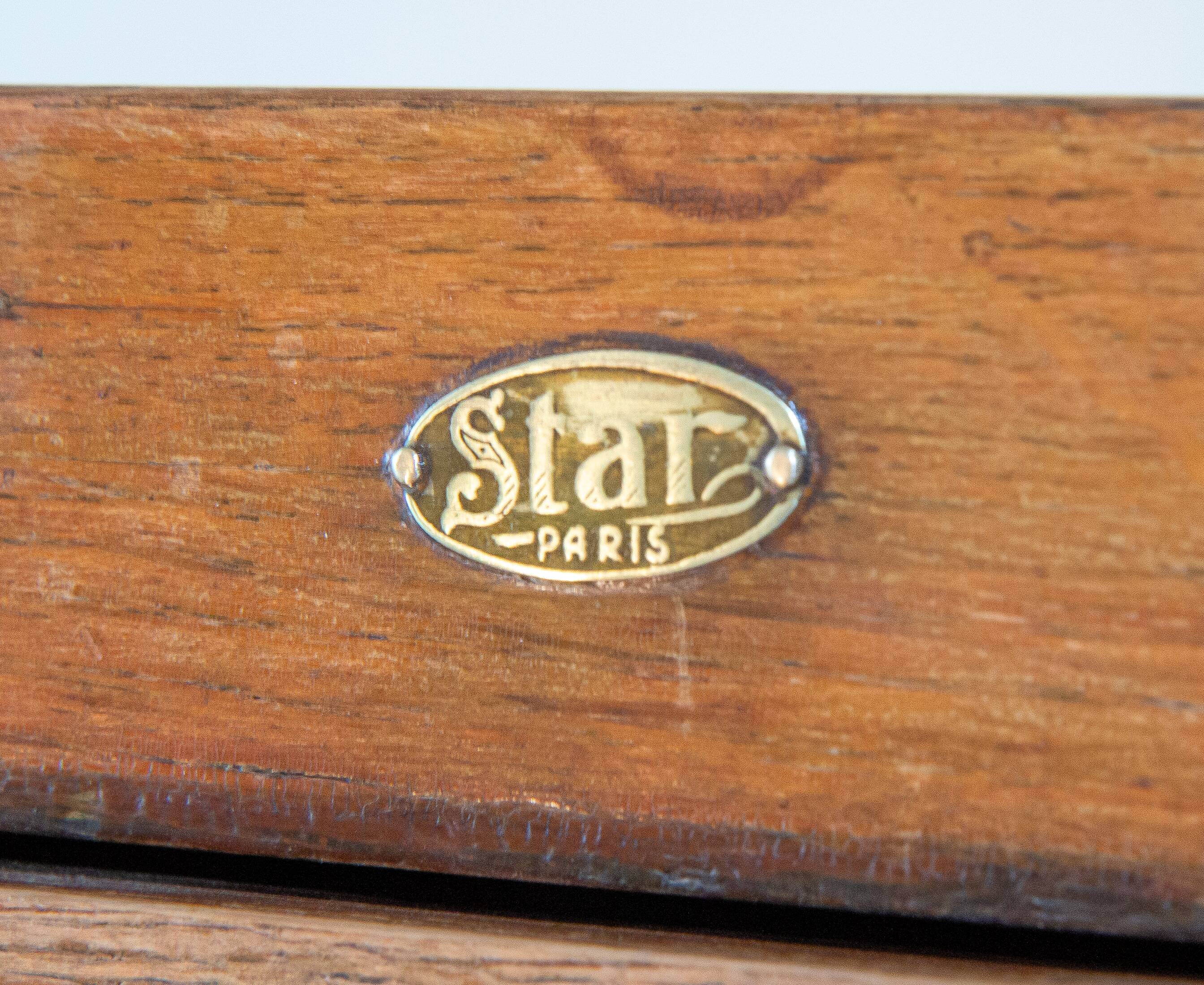 Old file cabinet, oak and brass, early 20th century