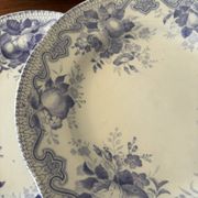 Set of 6 dessert plates Creil & Montereau Bouquets • Antique earthenware