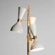 Lampadaire en laiton de style italien du milieu du siècle avec base et abat-jour en forme de cône - MCM fait à la main