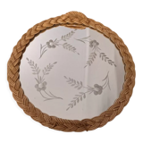 Rattan top and vintage chiseled mirror