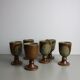 6 tasses mazagrans vintage en grès pyrité