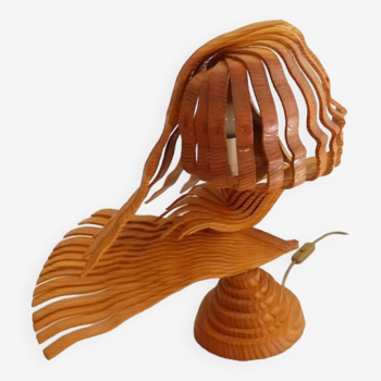 Lampe anthropomorphe en bois 1980