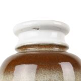 Vase vintage allemagne de l’ouest céramique émaillée crème marron 33cm