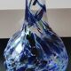 Designer Ball Vase in blown art glass, Murano style. Multi-colored speckles/smoke swirls. Dim 26 x 13 cm