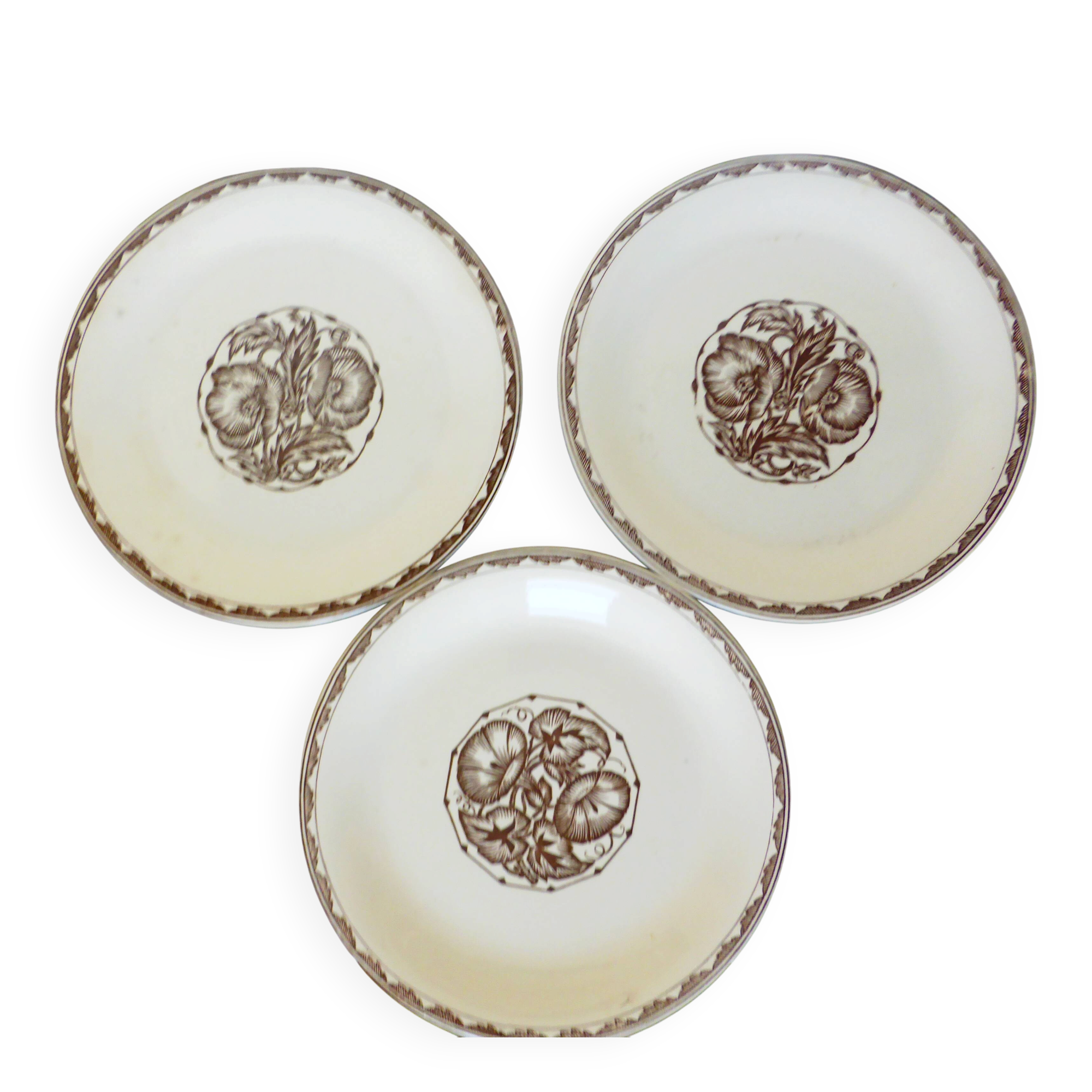 3 flat plates from Sarreguemines model Argonne 210734