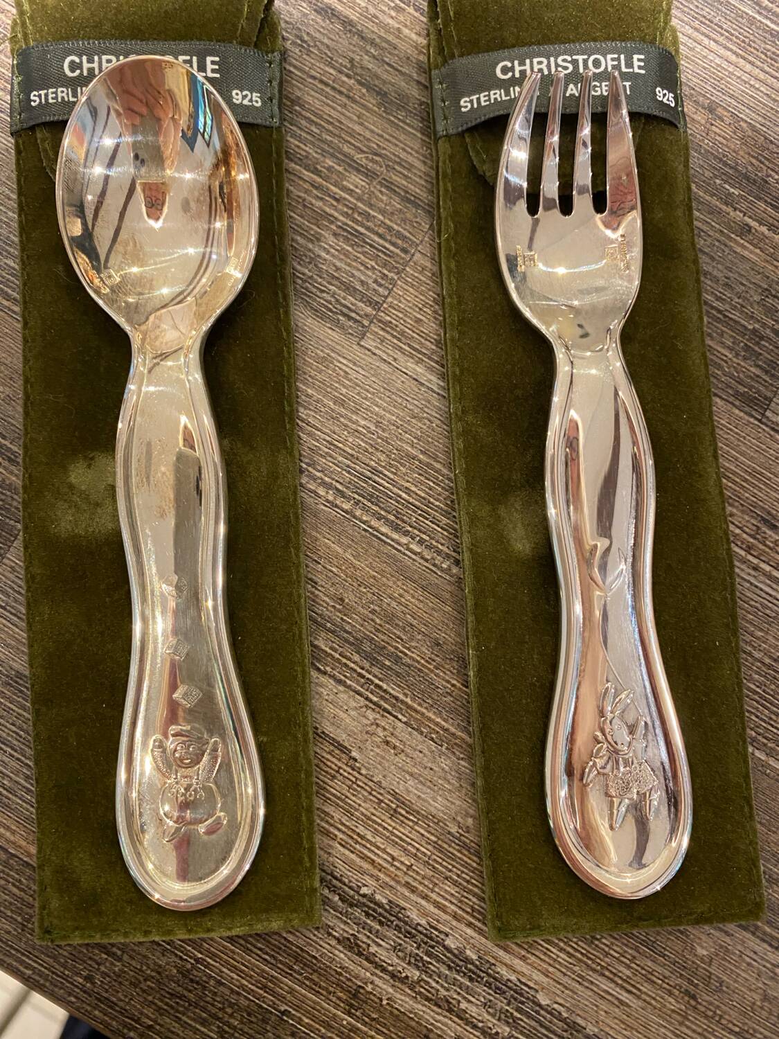 Christofle Baby Gift Set in Solid Sterling Silver 925 - Spoon and Fork