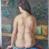 Peinture à l'huile de femme nue impressionniste.
