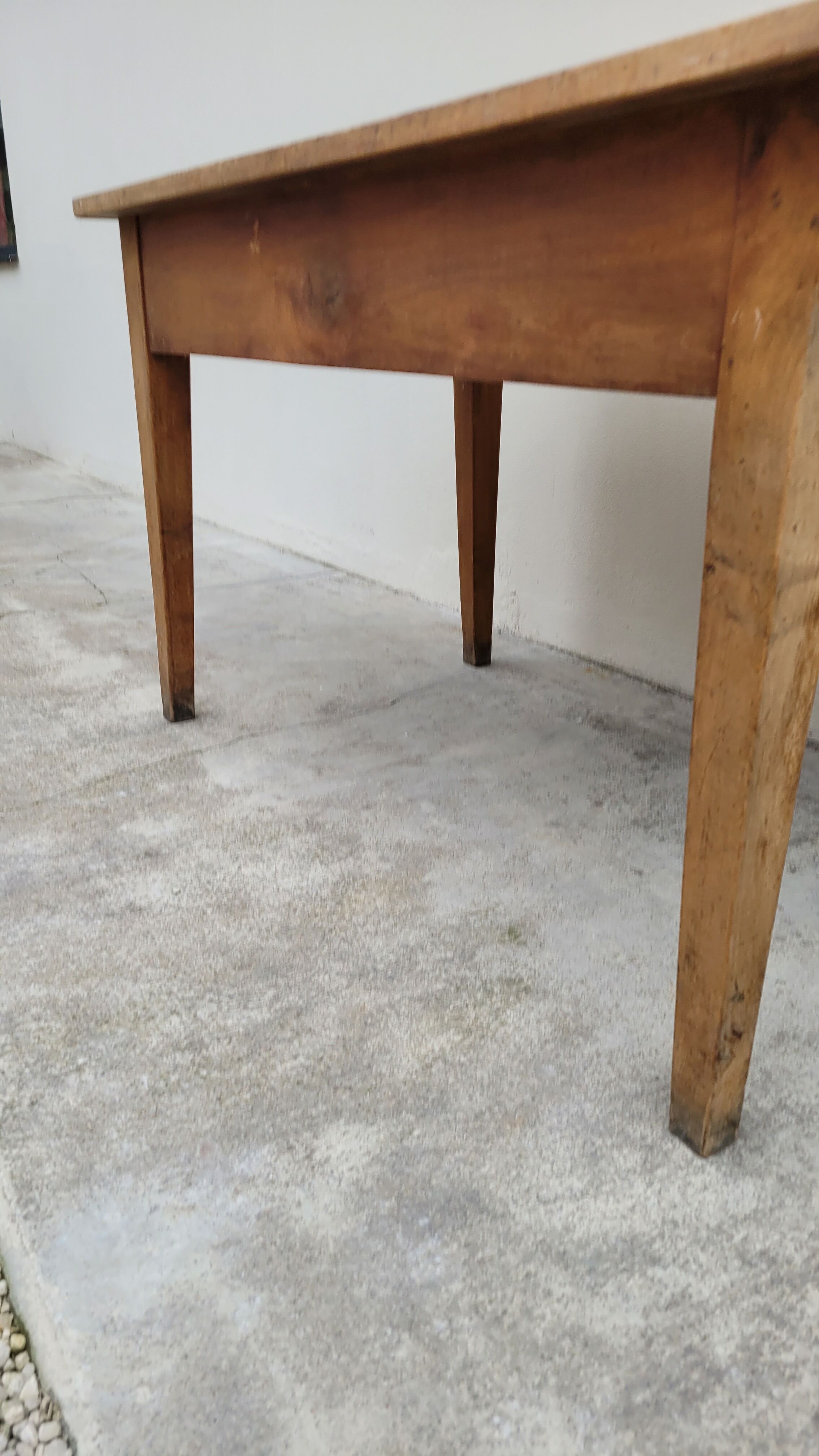 Farmhouse table in fruit tree 2 drawers period 1900 -1m27