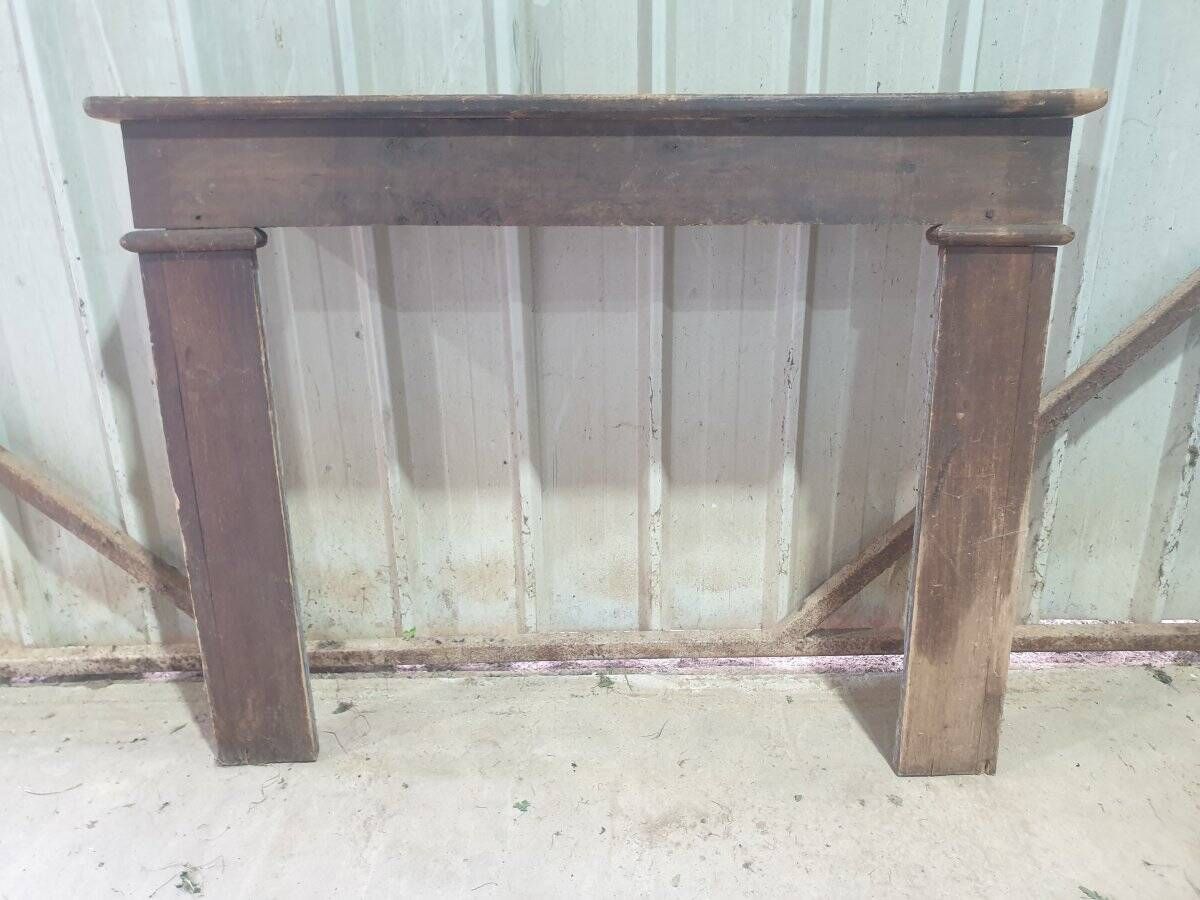 Country-style fireplace surround - stained poplar - late 19th century