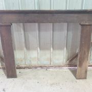 Country-style fireplace surround - stained poplar - late 19th century