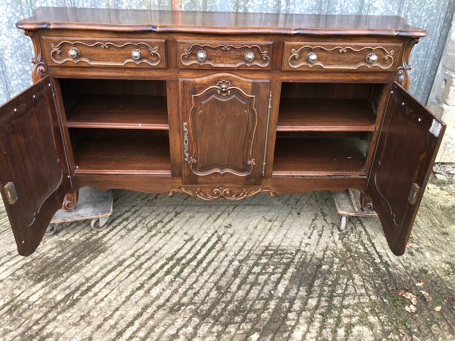Louis XV style sideboard in solid walnut