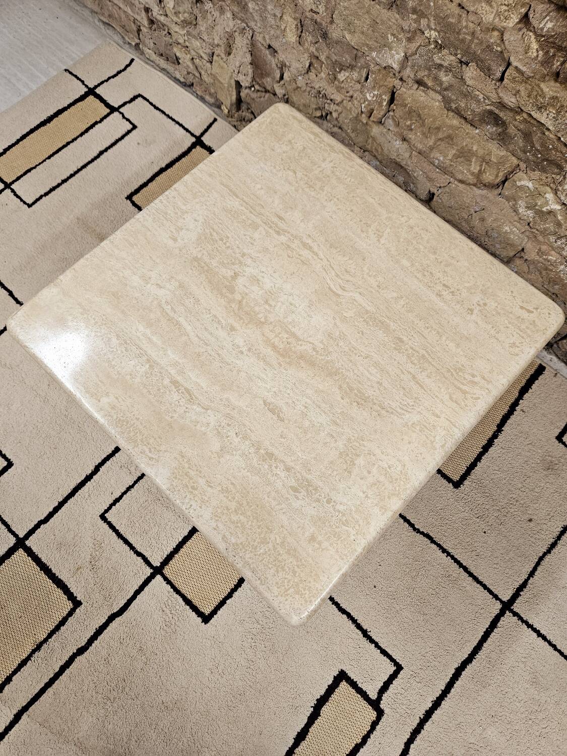 Travertine coffee table 1980
