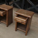 Pair of oak bedsides 1970