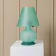 Mint Murano Glass Mushroom Table Lamp from Italy, 1980s Mid-Century with Metal Base
