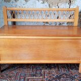 Toy box, 60's light wooden bench