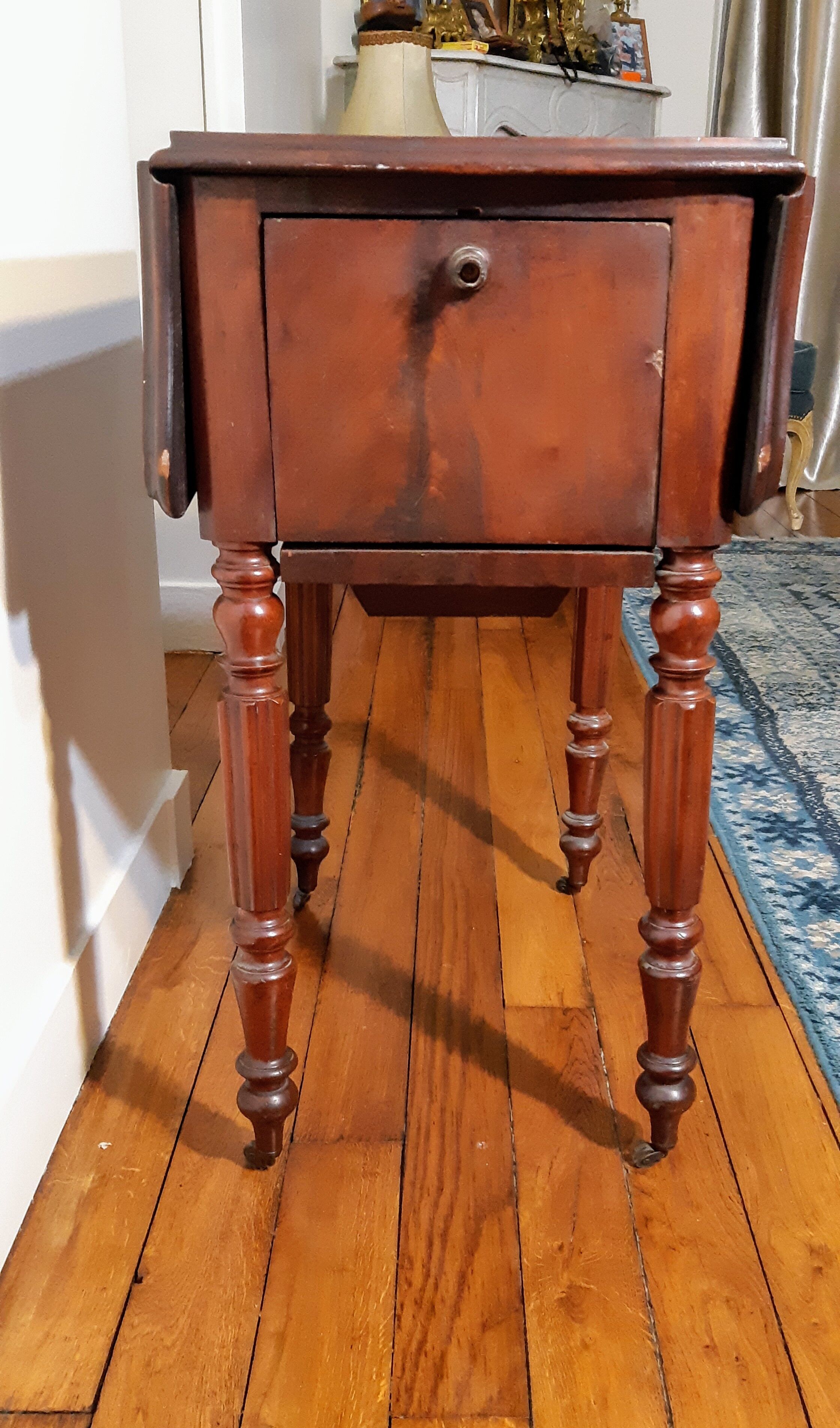 Small mahogany shuttered table