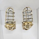 Nautical Ship Marine Solid Brass Passageway Bulkhead Light With Junction Box With Wire