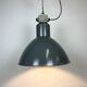 Grey industrial aluminium pendant lamp from polam wilkasy, 1960s