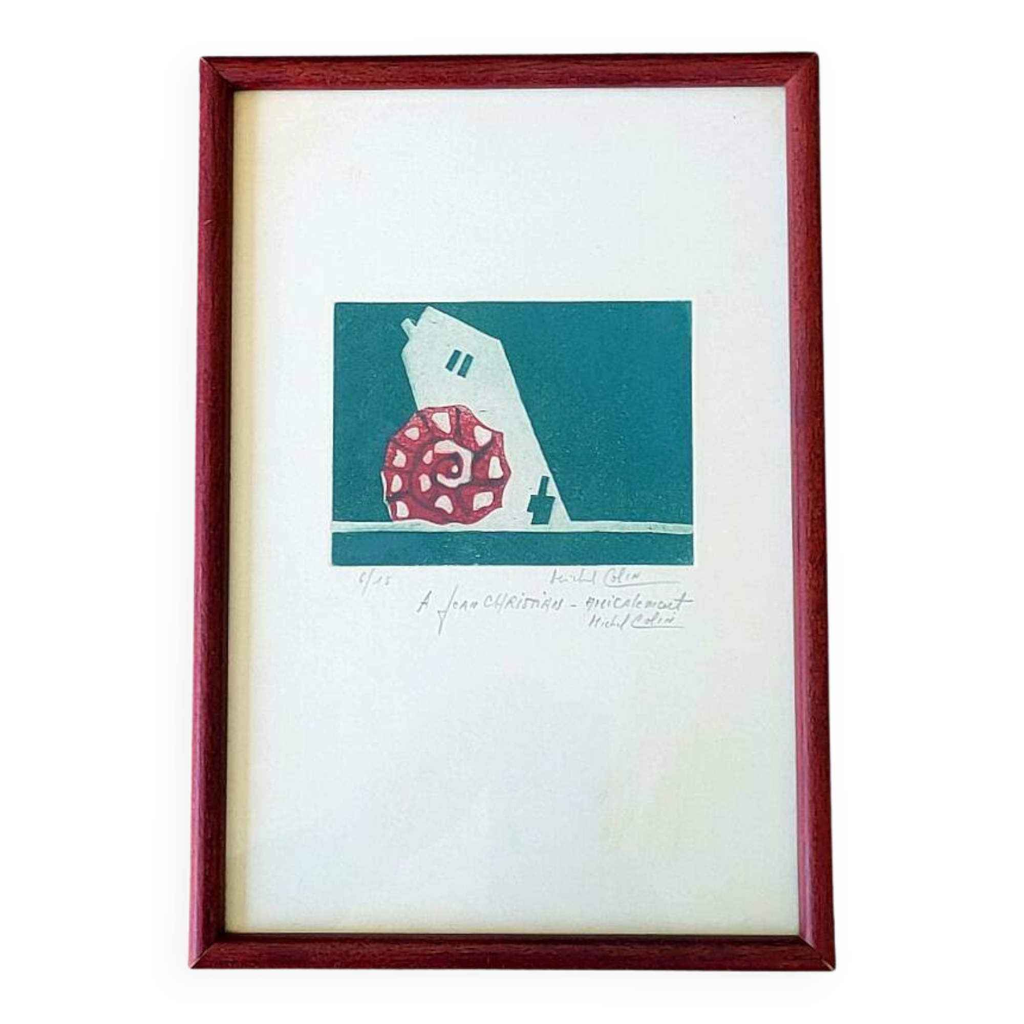 Painting by Michel COLIN (1934) Lithograph No. 6/15 Abstract composition 1970